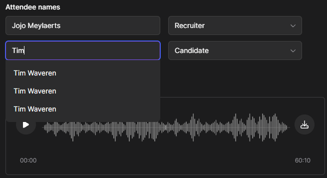 Attendee autocomplete