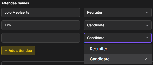 Attendee roles