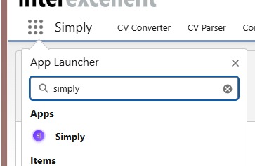 Search for "Simply" in the App Launcher